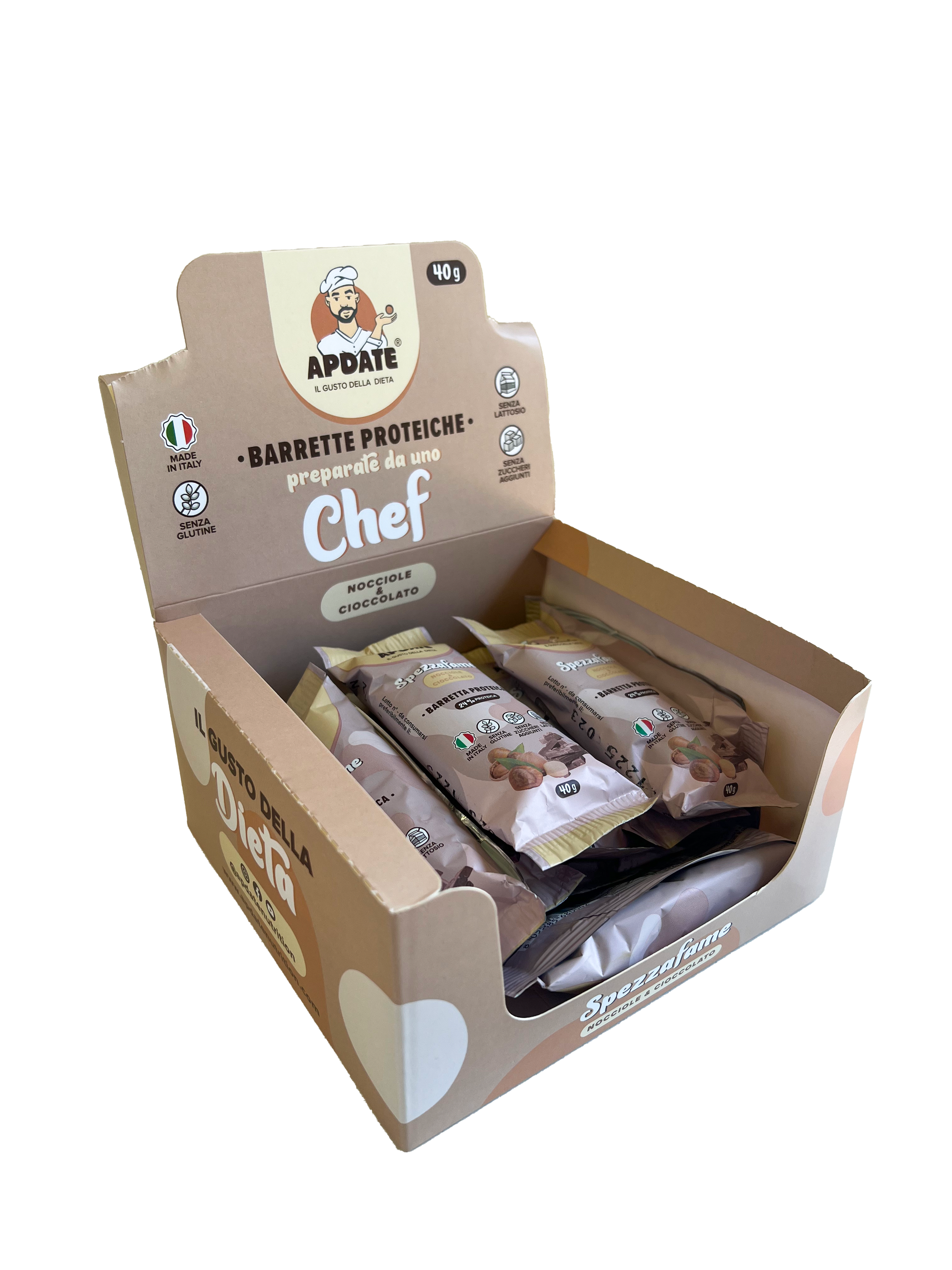 Barretta proteica spezzafame nocciole e cioccolato