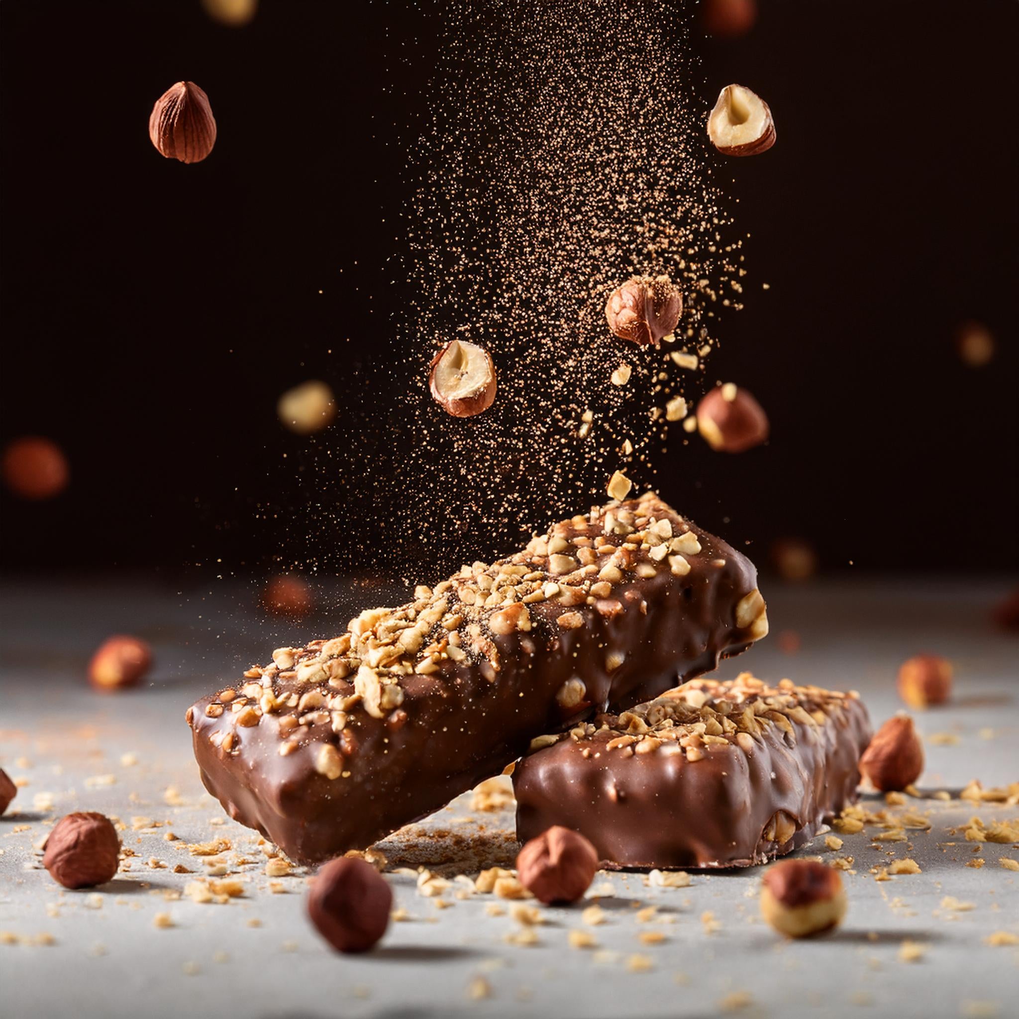 Barretta proteica spezzafame nocciole e cioccolato