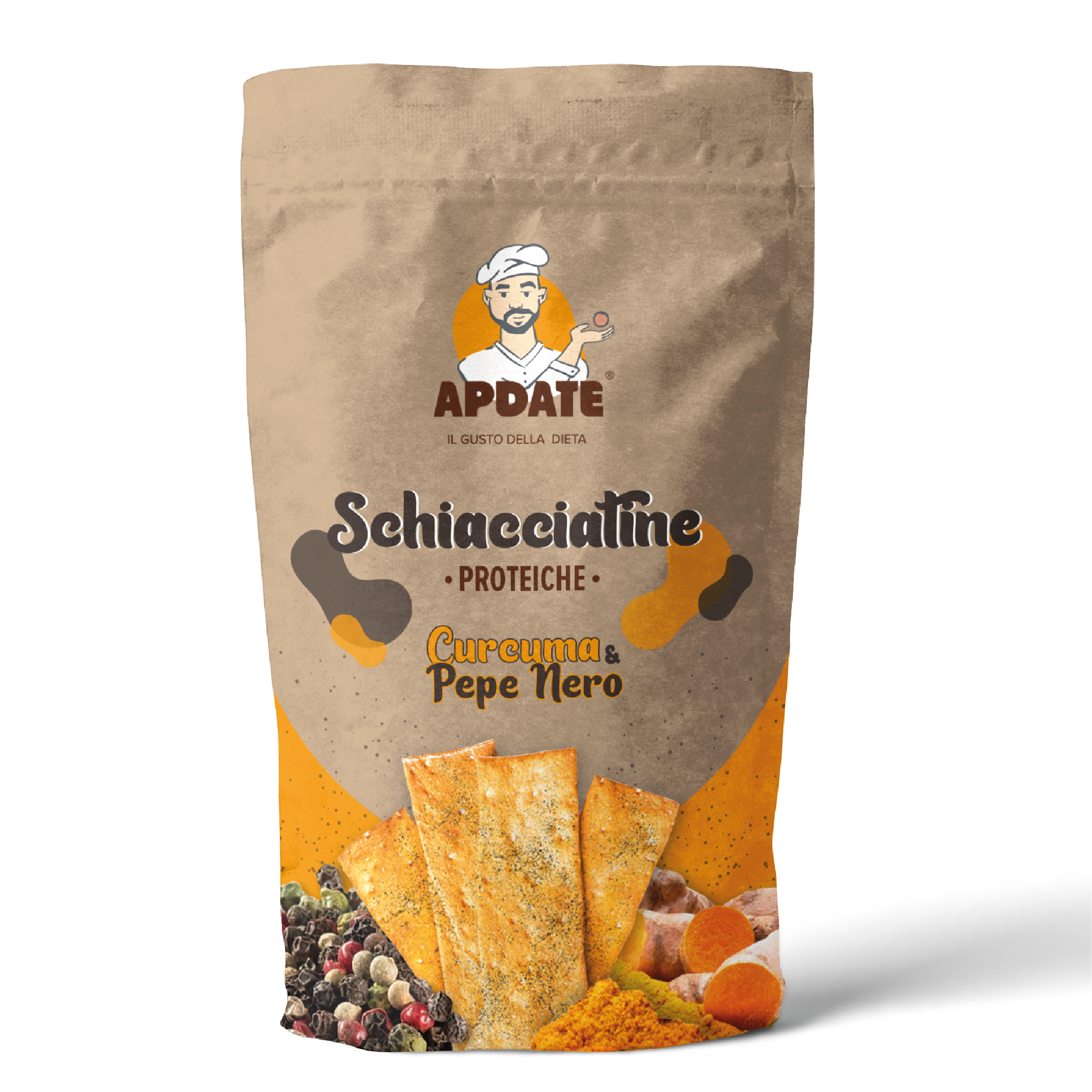 Schiacciatine proteiche curcuma e pepe nero